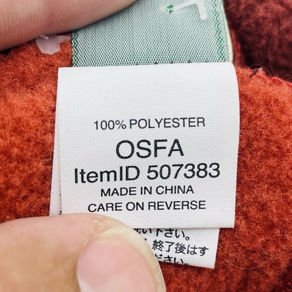 LL Bean Hat Beanie Adult OSFA Orange Red Fleece Winter - Picture 3 of 3